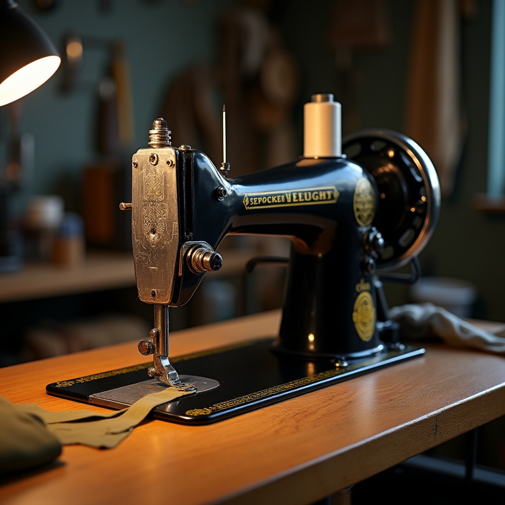 Macchina da cucire professionale in laboratorio sartoriale